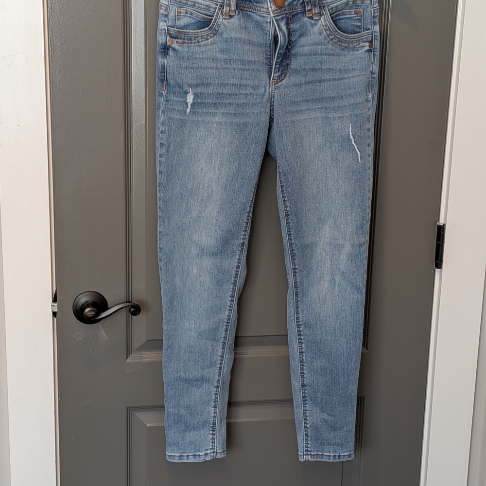 Democracy Light Blue Women's Elastic Waist Skinny Jeans